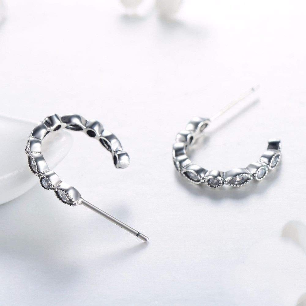 orecchino Orecchini Pendenti Orecchini a Bottone in Argento Sterling s925 Design Semplice con zirconi Trasparenti per Le Donne Gioielli da Sposa Gioielli Accessori per Ragazze Accessori Moda per