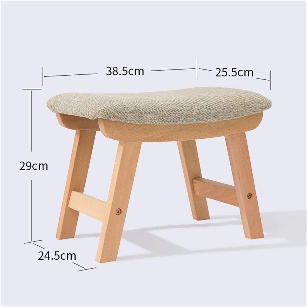 Stool Pouffe Wood Elegantly Curved Footstool Change Shoes Stool Bench Rest Chair,Living Room Bedroom Gray (Color : A)