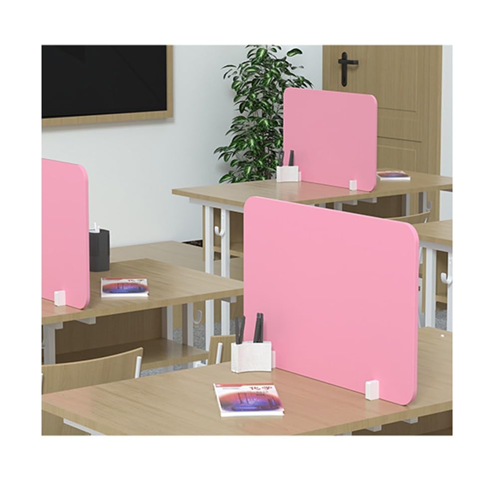 HJYCLFAZU Desk Divider, for Desk, 2-Pack, PVC, Multi-Color, Various Sizes (Pink, 30X50CM) - Enhance Workspace Privacy and nization.
