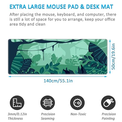 Sous-main d'ordinateur 140x50 cm LL-COEUR tapis de bureau large - 2