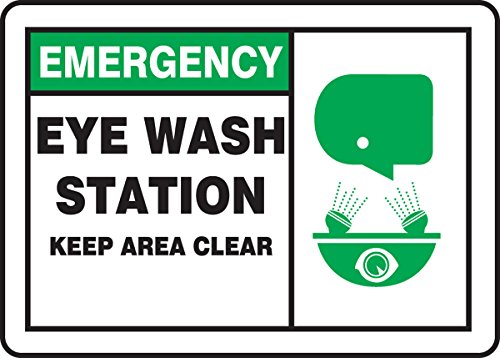 Panneau Eye Wash Station Keep Area Clear en Dura-Plastic durable