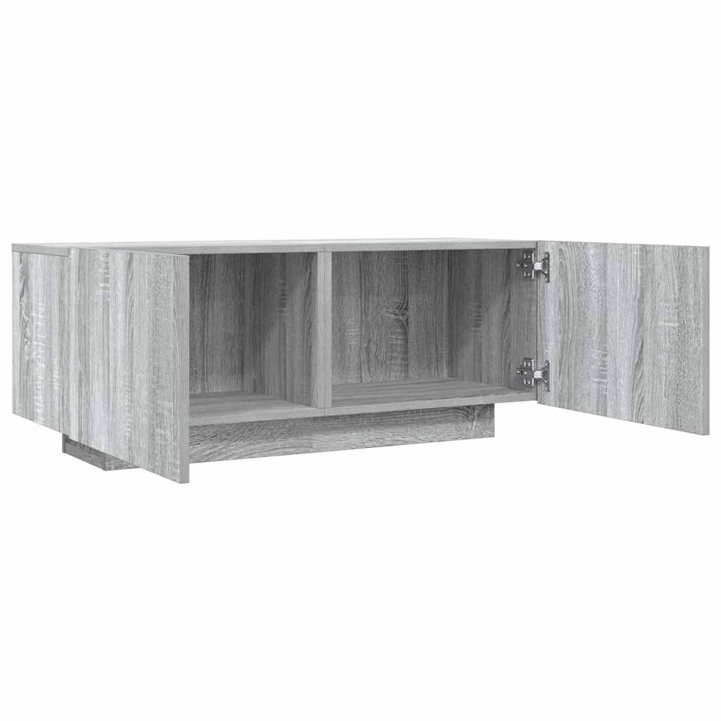 Mueble de TV LED 100 cm Armario para Televisión Consola Multimedia de TV Moderna para Salón, Comedor, Dormitorio-Gris sonoma-100x35x40 cm