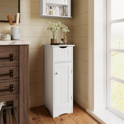 Riverridge, White Ashland Slim Cabinet With Drawer, Size #TOP1
