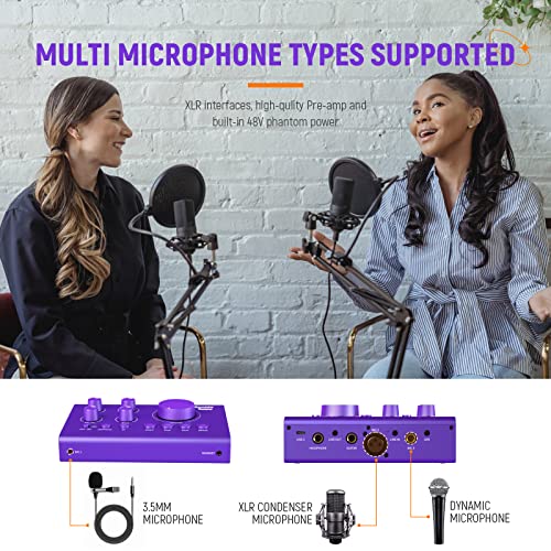 Audio Interface Sound Card, Synido Beginner Podcast Equipment Bundle With 3.5Mm Microphone For Live Streaming, Pc, Mac, Recording, Gaming, Guitar… #TOP1