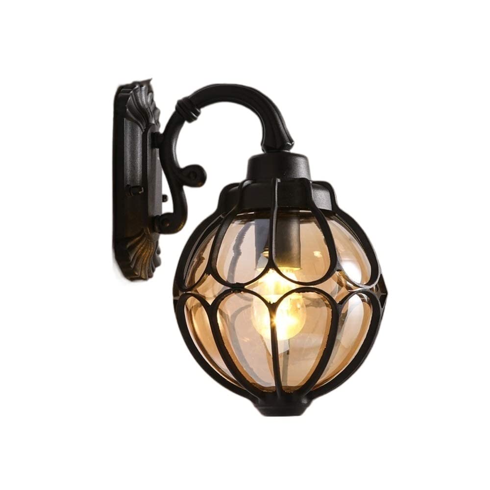 Luminaire extérieur haut de gamme style européen en fonte d'aluminium et verre