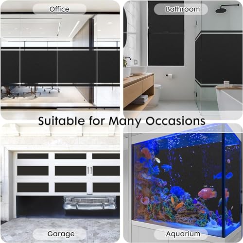 Image of Blackout Window Film, Sun Light Blocking Frosted Privacy Window Cling for Glass, Darkening Window Tint for Day Sleep, UV Blocking Static Cling Window Cover (24 X 150 Inch, Solid Blackout)