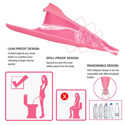 Image of Female Urinal, Reusable Silicone Foolproof Women Pee Funnel Allows Women to Pee Standing Up,Women's Urinal is The Perfect Companion for Indoor Use