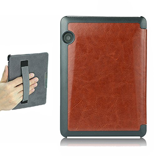 ISeeSee Kindle Voyage Case Case for Kindle Voyage Protective Holding Leather Cover with Auto Sleep/Wake for Amazon Kindle Voyage (2014) (Brown)
