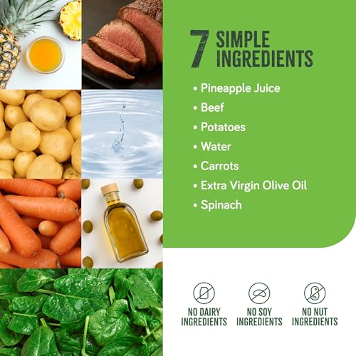 Real Food Blends Beef, Potatoes & Spinach - Pureed Food Meals for Tube Feeding with Protein, Vegetables & Fruits - 330 Calories for Lunch & Dinner - 9.4 oz (Pack of 12)