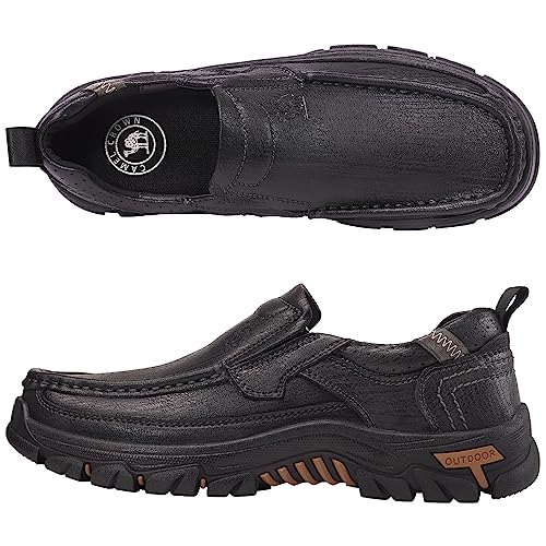 CAMEL CROWN Mens Slip-On Loafer Leather Casual Shoes Hands Free Walking Shoes Comfort2