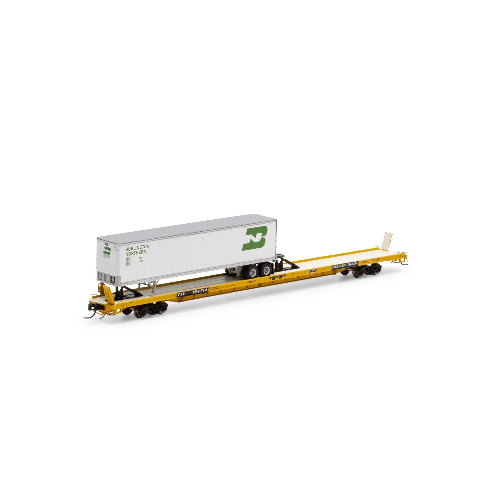 Athearn N F89-F Flat w/Trailer TTX/Yellow #154714 ATHGN14370 N Rolling Stock