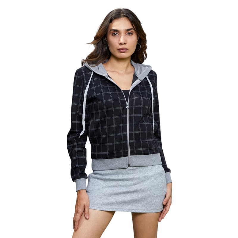 pinacolada Women's Cotton Hoodie for Casual Wear | Hooded Neck | Long Cuffed Sleeves | Zipper Closure | Sweatshirt Crafted with Comfort Fit for Everyday Wear-picture-27
