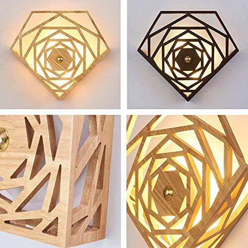 Modernes appliques murales en bois massif LED géométriques éco