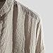 Men's Linen Cotton Long Sleeve Blouse Buttonless Solid Color Shirts Summer Fast Drying Top T-Shirt (Khaki,XX-Large)