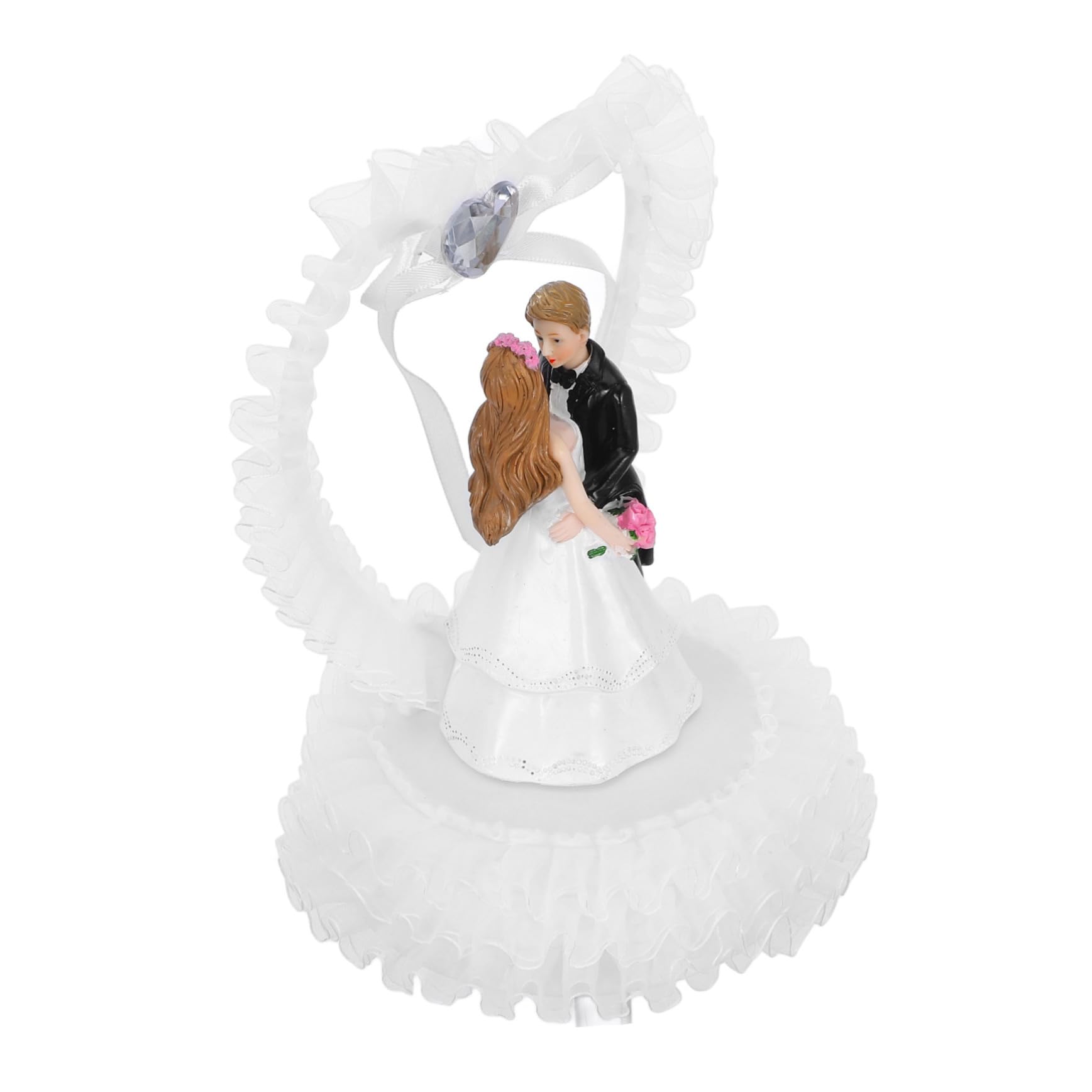 PRETYZOOM 3 Stück Hochzeitsdekorationen Romantische Liebesstatue Hochzeitstorte Ornament Braut Und Bräutigam Figuren Paar Dekoration Herz Kuchenaufsatz Braut Und Bräutigam