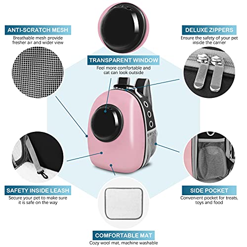 Henkelion Cat Backpack Carrier Bubble Bag, Space Capsule Shell Dog Backpack Carrier for Small Pets Dogs, Pet Carrier Dog… - Image 4