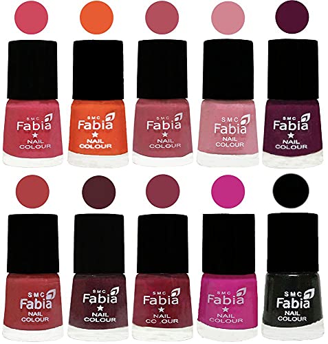 Image of ALL IN ONE (PACK OF 10), Long Lasting Glossy Nail Polish, 6 ml Each, All Vibrant Colours,02144
