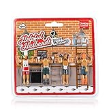 Drinking Buddies Helpful Husbands Themed Reuseable Glass Drink Markers, 4