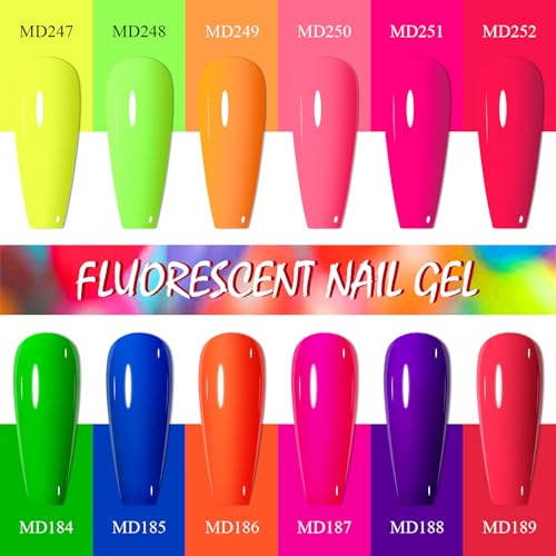 12 colores esmalte gel neón con brillo en la oscuridad miniatura 4