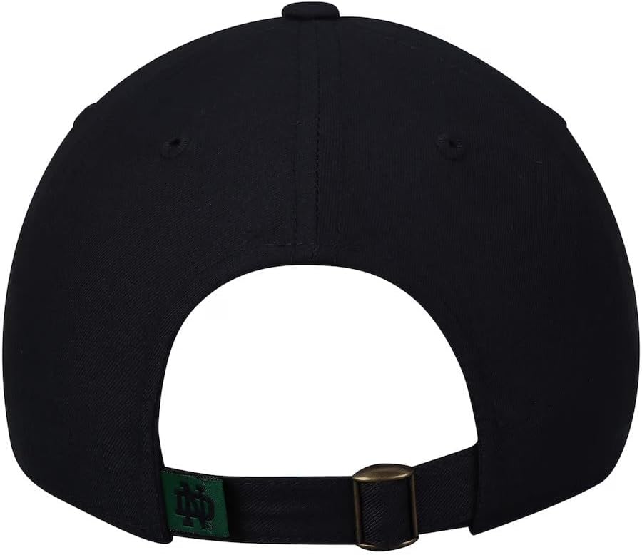 Notre Dame Irish Baseball Cap, Navy Blue with Embroidered Green Clover Logo, Unstructured Adjustable Hat