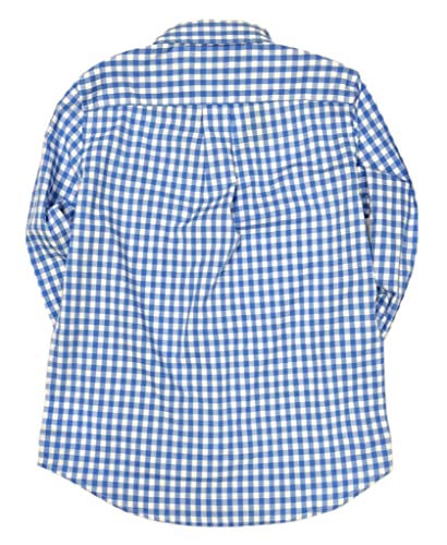 Polo Ralph Lauren Boys Button Down Check Long Sleevee Poplin Shirt Big Kids Size 18-20 Blue #TOP1