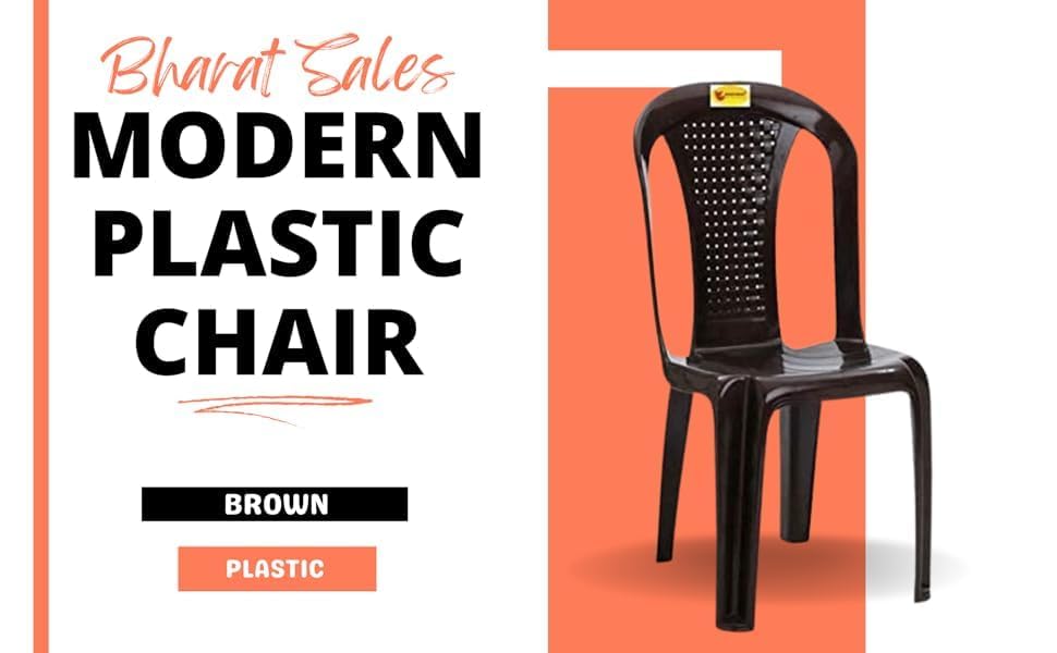 Image of Plastic Moulded Chair, Stackable, Waterproof, Single Moulded Piece, Without Arms and Cushion, Brown