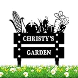 Custom Vegetable Stake β Personalized Metal Sign, Custom Yard Marker for Garden Beds or Harvest Area, Durable Outdoor Decor