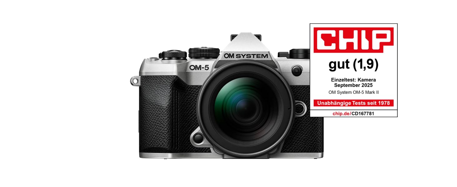 OM SYSTEM OM-5 Mark II Micro Four Thirds Systemkamera Inkl. M.Zuiko Digital 14-150mm F4-5.6 II Objektiv,20 MP Live MOS-Sensor,5-Achsen-Bildstabilisierung,IP53-Wetterschutz, Handheld HighRes Shot 50 MP