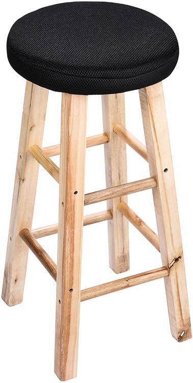 12" Round Bar Stool Cove, Full Edges Covering Stool Cushion, with 2cm Padding, Proctect or Make Your Stools Chairs, Black