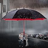 FASSTUREF 2m Oversized Golf Umbrella, 78inch Extra Large Stick Umbrellas, Windproof Rainproof Double Layer Big Umbrella, Long Handle Umbrella, Parasol Sun Umbrella, Sturdy Sports Fan Golf Umbrellas