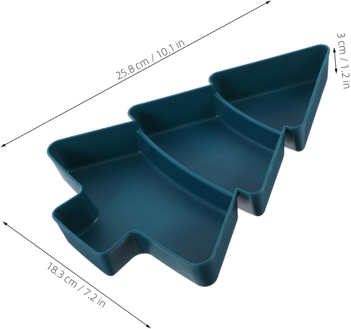 Cabilock 3Pcs Christmas Tree Shaped Snack Plates Reusable Divided Treat Tray for Fruits Candy and Appetizers Lightweight Holiday Serving Dish for Festive Gatherings