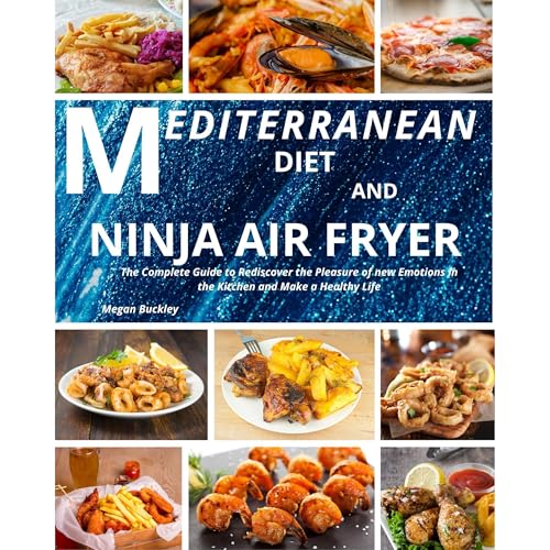 Mediterranean Diet and Ninja Air Fryer Audiolibro Por Megan Buckley arte de portada