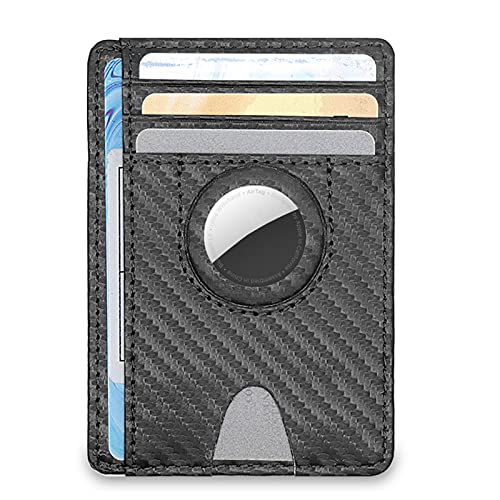 Airtag Wallet Holder, Minimalist Wallet Air tag Accessories for Apple Airtags Tracker, Slim Front Pocket Wallet with Built-in Case for Air Tag Wallet Card with Airtag Protective Film for Men Women