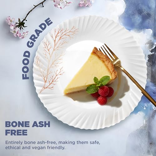 Image of Treo by Milton Opalware Aurelia Silvia Dinner Set of 13 | Serving for 4 | Microwave & Dishwasher Safe | Bone-Ash Free | Tempered Toughness | Plates & Bowls | Crockery Set for Dining & Gifting | White