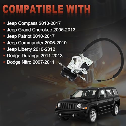 Image of 4589131AG Tailgate Lock Actuator Rear Liftgate Latch Compatible with Jeep Compass Patriot Grand Cherokee Liberty 2005-2017 Dodge Durango 2011-2013 Nitro 2007-2011 Replace 4589131AD