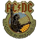 Ac/Dc Let There Be Rock Tour 77 Pin Badge Yellow