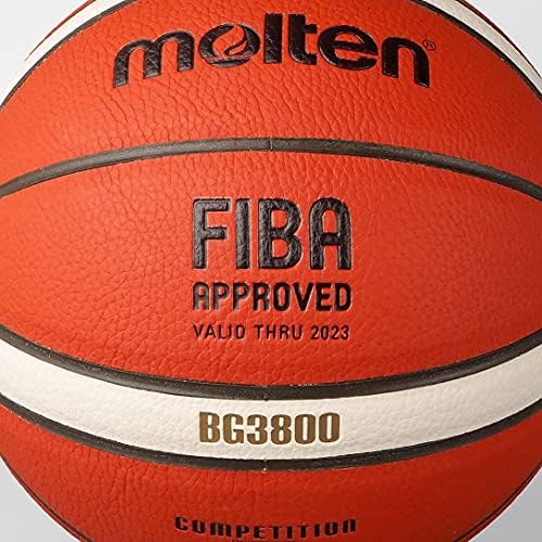 Molten BG3800 Basketball, FIBA Approved, Composite Leather, Indoor Play, Orange/Ivory