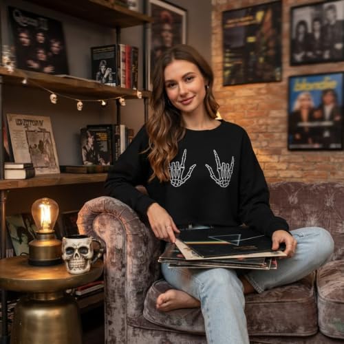 Womens Halloween Crop Long Sleeve Tshirt Fall Vintage Graphic Tee Loose Top - image 3
