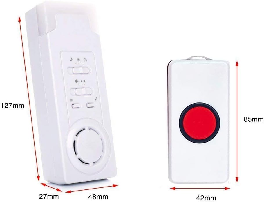 1つのボタン、2レシーバと1スマート介護者のワイヤレスパーソナルポケットベルシステム救急医療アラームコールボタンナース警報システム2