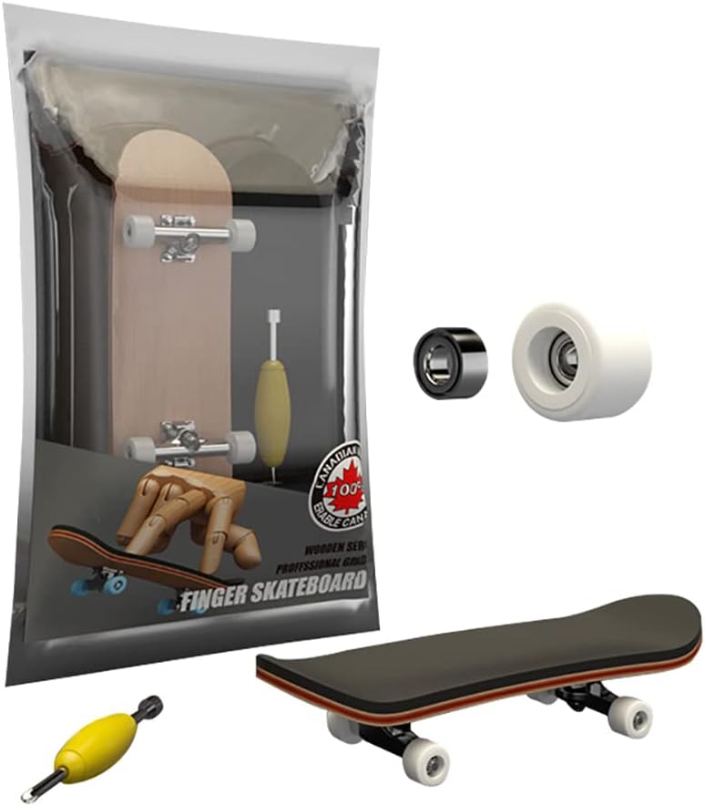 Ochine Mini Finger Skateboard Toys Party Favors Wooden Finger Skate Board Ultimate Sports Training Props Professional Fingerboard Set Creative Fingertip Movement Skateboards Toy Gift for Kids Adults