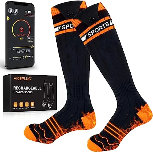 VICEPLUS Heated Socks for Men Women with App Control, Rechargeable Large Capacity Battery,Electric...