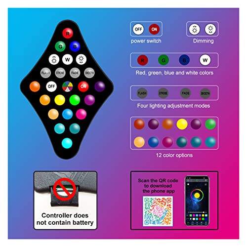 Tira de luces LED para habitación con sincronización Bluetooth y mando a distancia de 24 teclas 7