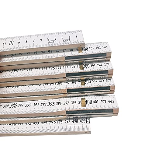 Nivellierzollstock 5 m, (Geometer-Maßstab), Transportlänge 57,5 cm – beide Seiten cm/mm-Teilung