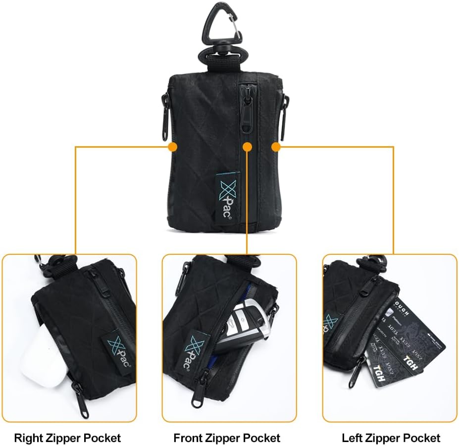 X PAC Compact Wallet for Men, Slim Zipper Wallet with Hook, Blocking Small Wallet for Everyday Carry - Image 2