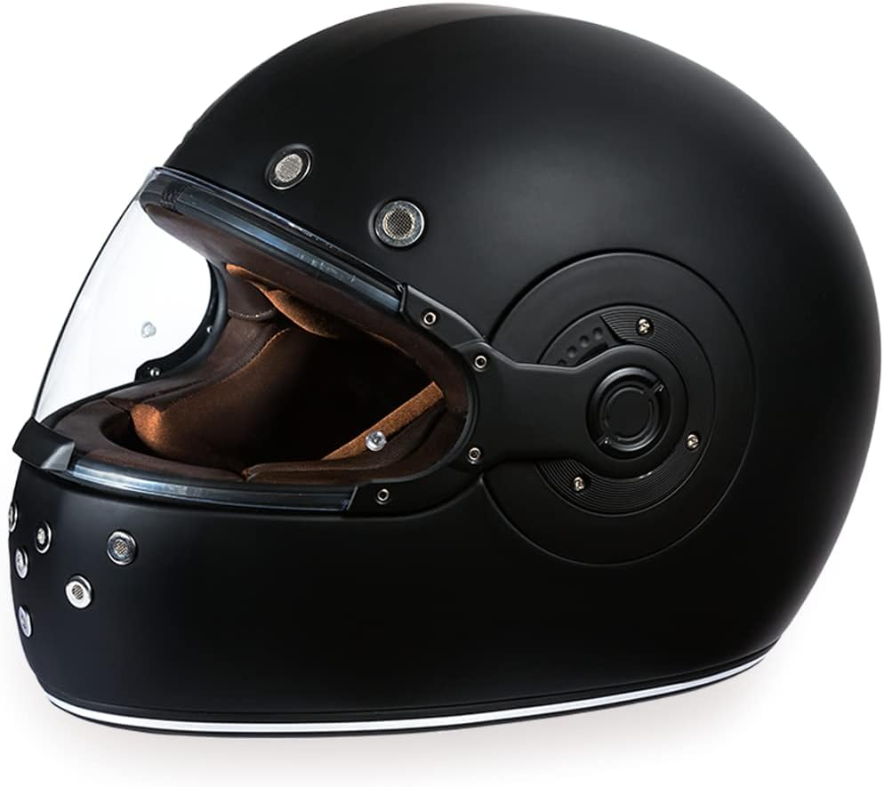 DOT Daytona Retro Full Face Motorcycle Helmet: Vintage Style for Men