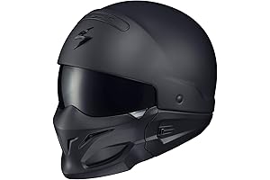 ScorpionEXO Covert Open Face Half Shell 3/4 Motorcycle Helmet Interchangeable Mouth Cover...