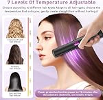Redresseur de cheveux, 2 en 1 Fer plat rechargeable sans fil et courbure(LCD),Lève-cheveux sans fil 4500mAh Batterie, Lève-vitesse portable, 7 Température réglable au niveau