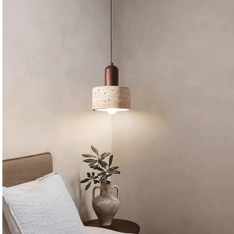 Stone natural bedside hanging light rétro réglable 3 couleurs
