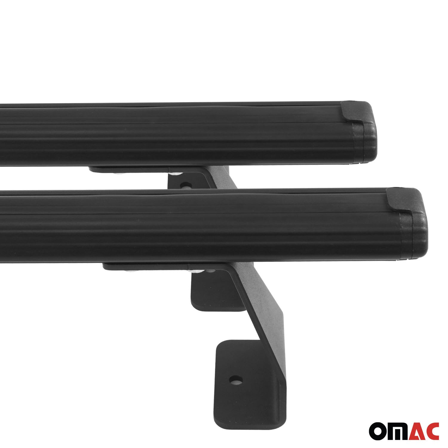 OMAC Heavy Duty Dachträger Querträger kompatibel mit VW T5 T6 T6.1 Transporter Multivan Caravelle 2003-2024 – 2 Stangen – Aluminium Schwarz