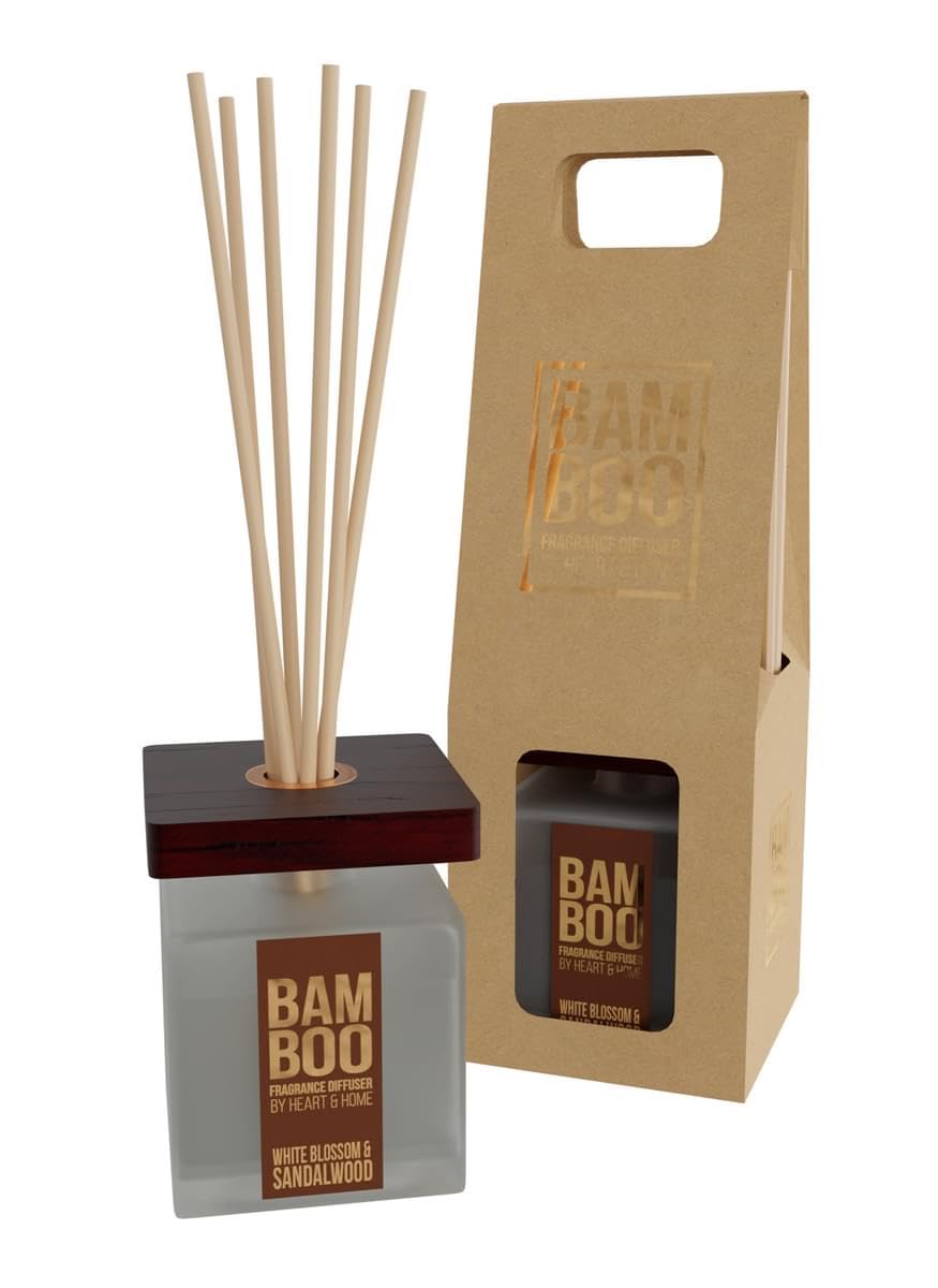 Heart And Home White Blossom & Sandalwood Bamboo Fragrance Diffuser (White Blossom & Sandalwood)